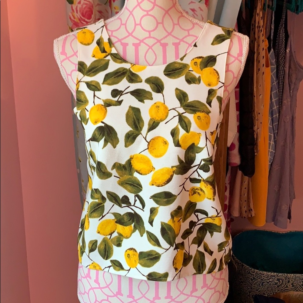 Zara Lemon print tank top size small